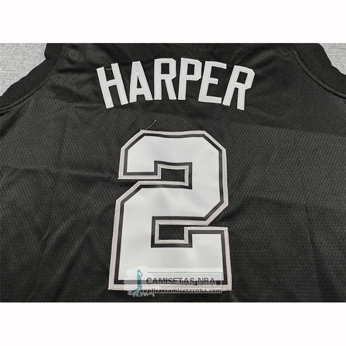 Camiseta San Antonio Spurs Dylan Harper NO 2 Ciudad 2025-26 Negro
